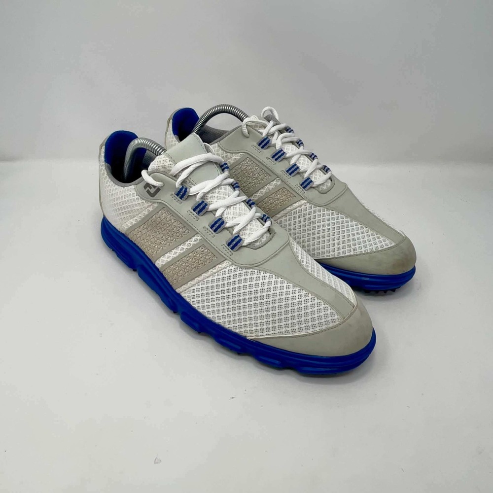 FootJoy SuperLites CT Mens 10 M Spikeless Golf Shoes White Blue 58135